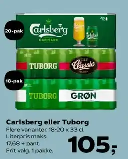 SuperBrugsen Carlsberg eller Tuborg (pakke) tilbud