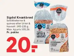 SPAR Sigdal Knækbrød tilbud