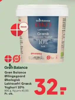 SPAR Grøn Balance Økologisk Laktosefri Græsk Yoghurt 10% tilbud