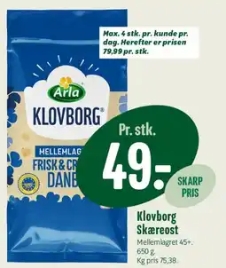 Min Købmand Klovborg Skæreost tilbud
