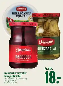 Min Købmand Beauvais Survarer eller Herregårds rødkål tilbud