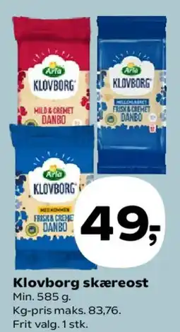 Kvickly Klovborg skæreost tilbud