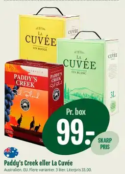 Min Købmand Paddy's Creek eller La Cuvée (bag-in-box vin) tilbud
