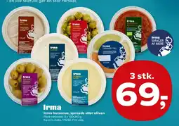 Kvickly Irma hummus, spreads eller oliven tilbud