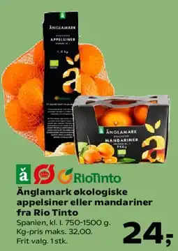 Kvickly Änglamark økologiske appelsiner eller mandariner tilbud