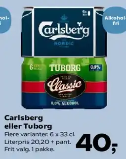 Kvickly Carlsberg eller Tuborg tilbud