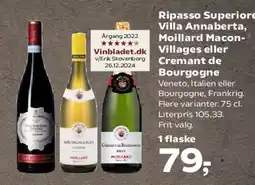 Kvickly Ripasso Superiore Villa Annaberta / Moillard Macon-Villages / Cremant de Bourgogne tilbud