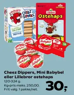 Kvickly Cheez Dippers, Mini Babybel eller Lillebror ostehaps tilbud
