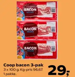 Kvickly Coop bacon 3-pak tilbud