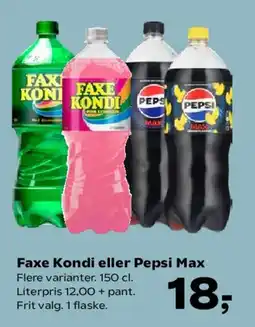 Kvickly Faxe Kondi eller Pepsi Max tilbud
