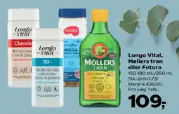 Kvickly Longo Vital, Møllers tran eller Futura tilbud