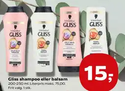 Kvickly Gliss shampoo eller balsam tilbud