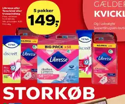 Kvickly Libresse eller Tena bind eller trusseindlæg tilbud