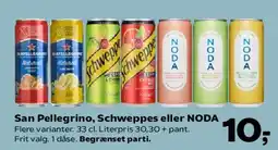 Kvickly San Pellegrino, Schweppes eller NODA tilbud