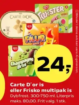 Kvickly Carte D'or eller Frisko multipak is tilbud