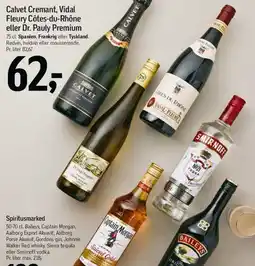 Føtex Calvet Cremant / Vidal Fleury Côtes-du-Rhône / Dr. Pauly Premium tilbud