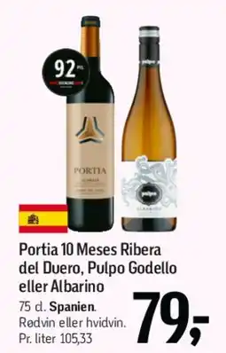 Føtex Portia 10 Meses Ribera del Duero / Pulpo Godello / Albariño tilbud