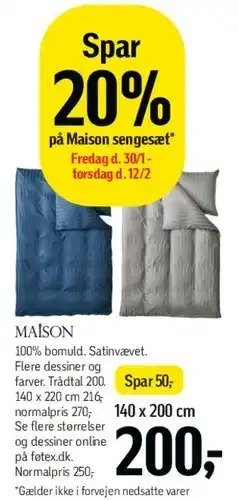 Føtex Maison sengesæt tilbud