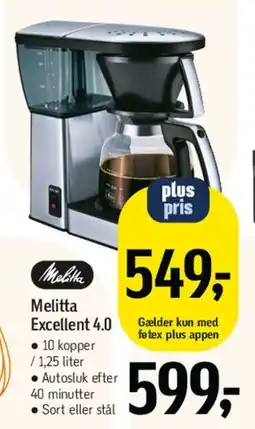 Føtex Melitta Excellent 4.0 kaffemaskine tilbud
