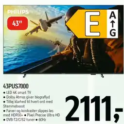 Føtex Philips 43 4K LED Smart TV (43PUS7000) tilbud