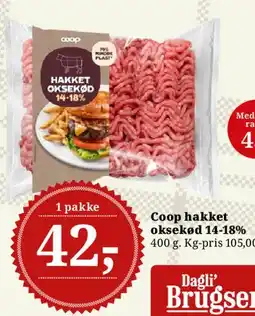 Dagli'Brugsen Coop hakket oksekød 14-18% tilbud