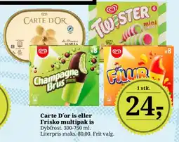 Dagli'Brugsen Carte D'or eller Frisko multipak is tilbud
