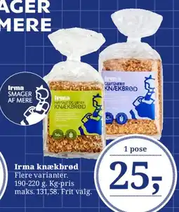 Dagli'Brugsen Irma knækbrød tilbud