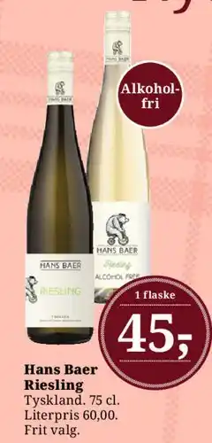 Dagli'Brugsen Hans Baer Riesling tilbud
