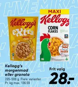 Bilka Kellogg's morgenmad / granola tilbud