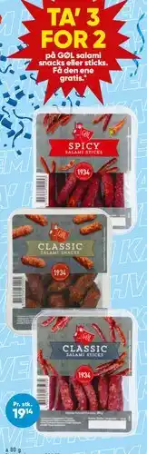 Bilka Gøl salami sticks tilbud