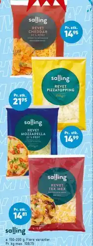 Bilka Salling revet ost (revet pizzaost) tilbud