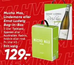 Bilka Mucho Mas / Lindemans / Ernst Ludwig (Bag-in-Box) tilbud