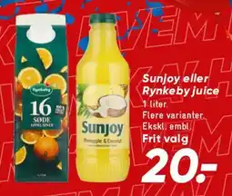 Bilka Sunjoy / Rynkeby juice 1 L tilbud