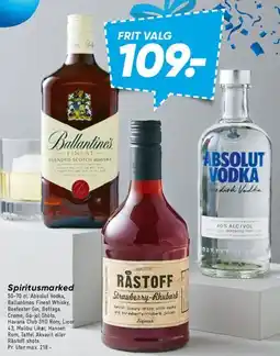 Bilka Spiritusmarked (Ballantine's, Absolut, RÅSTOFF) tilbud