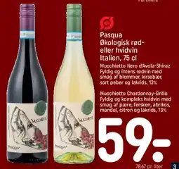 REMA 1000 Pasqua økologisk rød- eller hvidvin tilbud