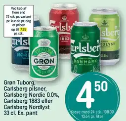 REMA 1000 Grøn Tuborg / Carlsberg 33 cl tilbud