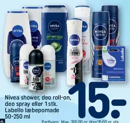 REMA 1000 Nivea shower, deo roll-on, deo spray or Labello lip balm tilbud