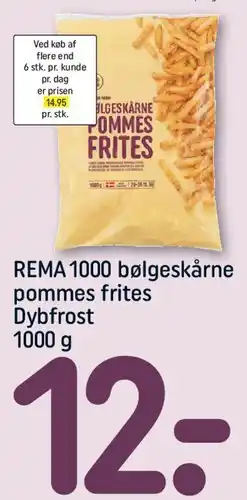 REMA 1000 REMA 1000 bølgeskårne pommes frites tilbud