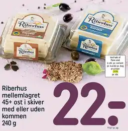 REMA 1000 Riberhus mellemlagret 45+ ost i skiver tilbud