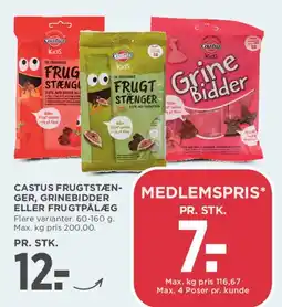 MENY Castus frugtstænger, Grinebider eller frugtpålæg tilbud