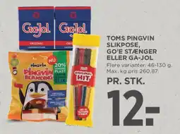 MENY Toms Pingvin slikpose, Go'je stænger eller Ga-Jol tilbud
