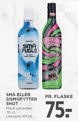 MENY Små Fugle / Sismøfyter Shot tilbud