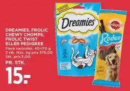 MENY Dreamies / Frolic / Pedigree tilbud