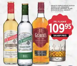 MENY Grant's Triple Wood Scotch & O.P. Anderson Økologisk Aquavit tilbud