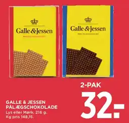 MENY Galle & Jessen pålægschokolade (2-pak) tilbud