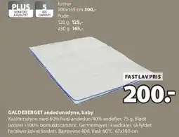 JYSK GALDBERGET andedunsdyne (baby) tilbud