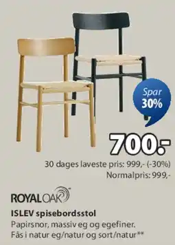 JYSK ISLEV spisestol tilbud