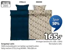 JYSK Sengetøj i satin (STELLA / MIMMI) tilbud