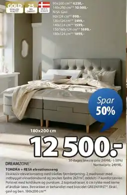 JYSK TONDA + RESA elevationsseng tilbud