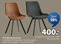 JYSK HYGUM spisestuestol tilbud